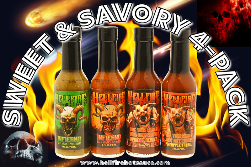 Hell of a Deal "Sweet & Savory" 4-pack Hellfire Hot Sauce