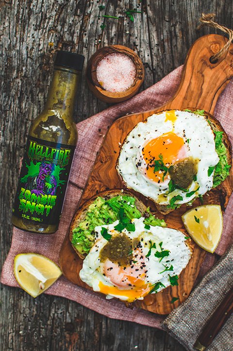 Fiery Fried Eggs and Avocado recipe