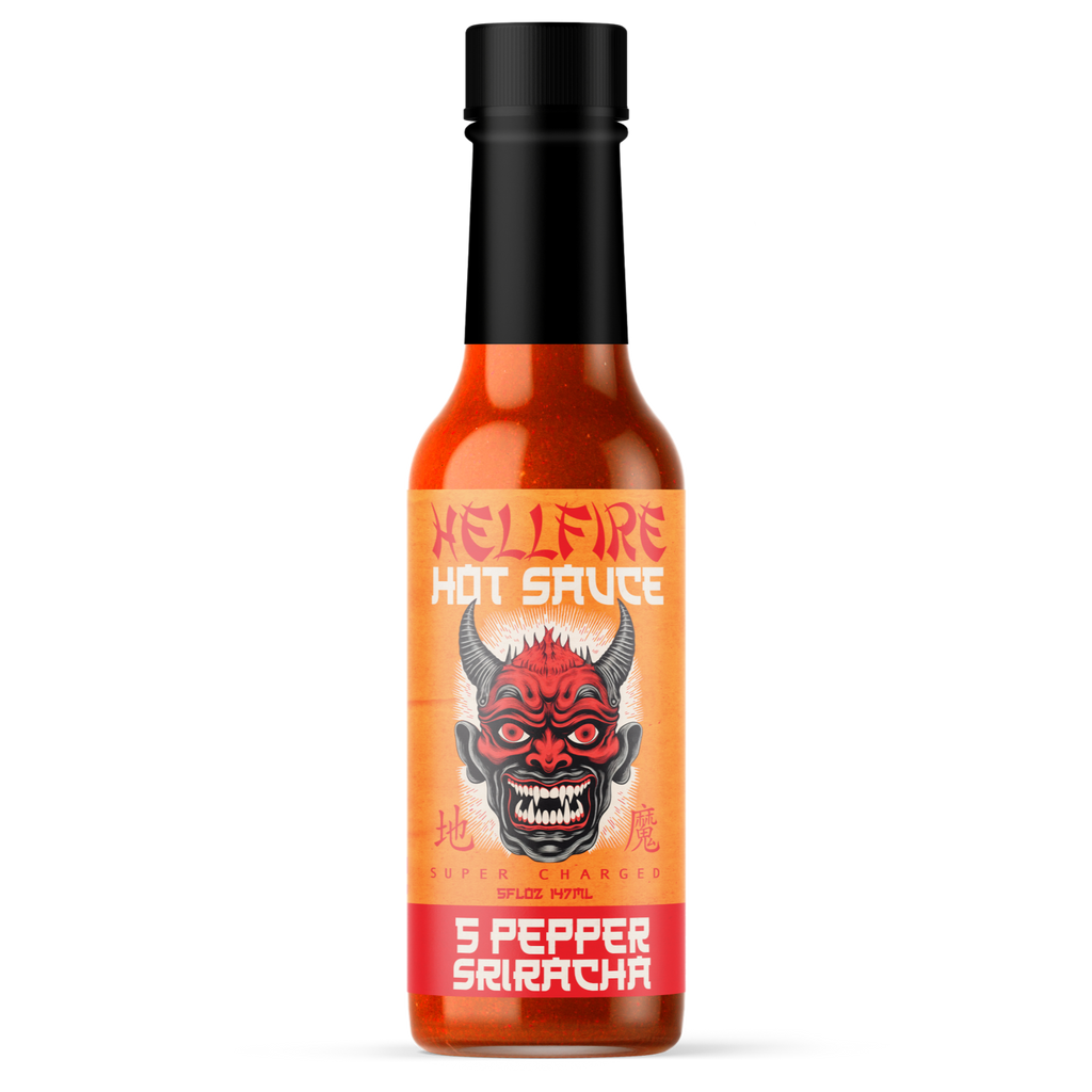 NEW! Hellfire 5-Pepper Blend Sriracha Sauce 5oz bottle