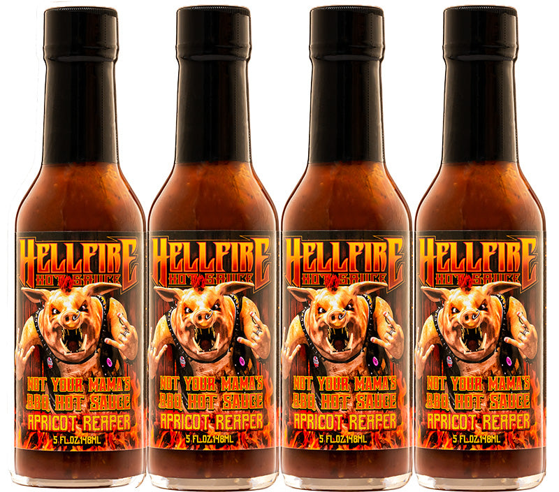 NEW! Apricot Reaper - Not Your Mama's BBQ Hot Sauce 5oz - Save 10% on a 4-Pack - Hellfire Hot Sauce