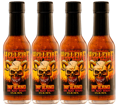 NEW! Infierno De Ajo Rojo - Red Garlic Spicy Ketchup (4 Pack) - NEW! Infierno De Ajo Rojo - Red Garlic Spicy Ketchup (4 Pack) - Hellfire Hot Sauce