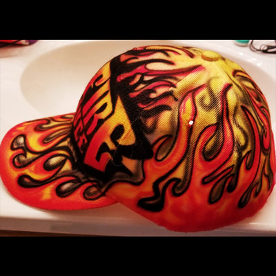 Custom Airbrushed Limited Edition Hat - Custom Airbrushed Limited Edition Hat - Hellfire Hot Sauce