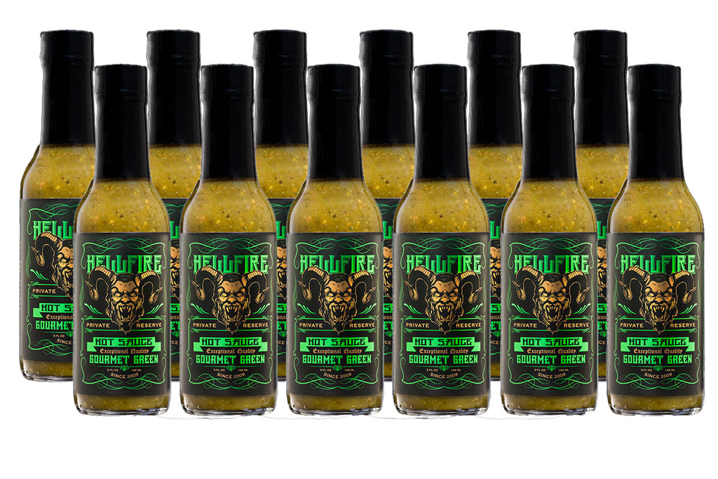 NEW! Gourmet Green - Multi-Award Winning Verde Sauce - Save 20% on a 12-Pack - Hellfire Hot Sauce