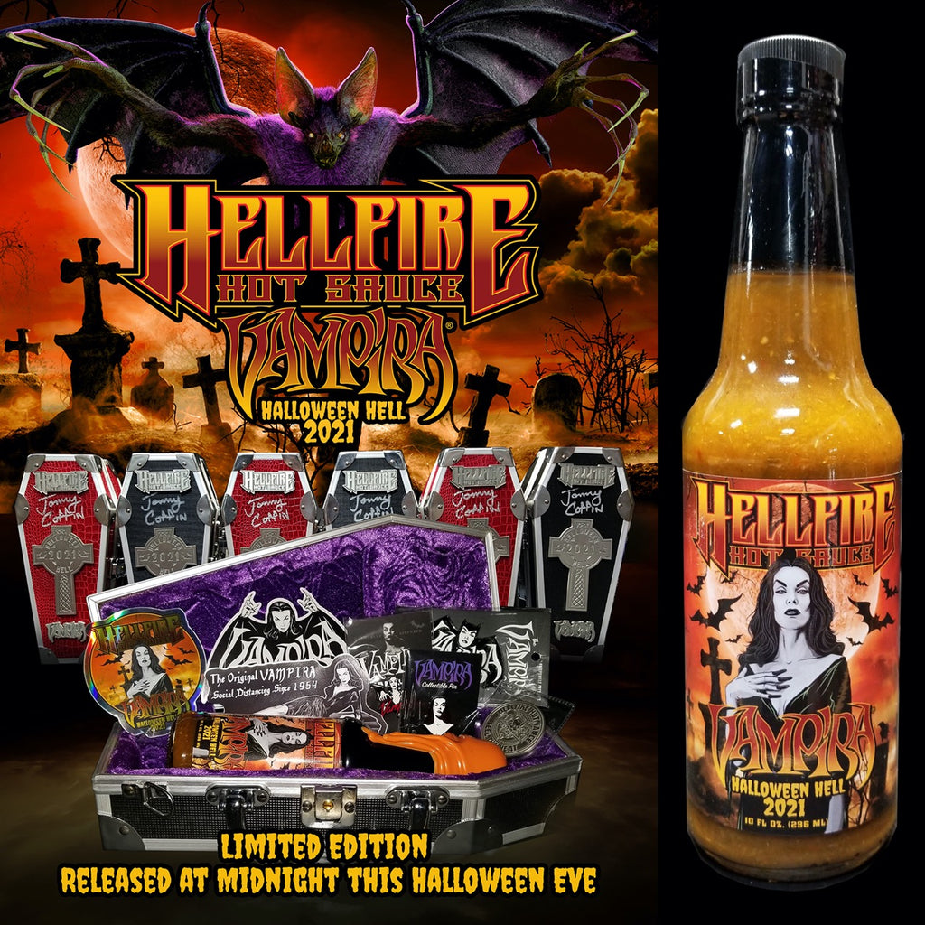 HELLFIRE HOT SAUCE HALLOWEEN HELL 2021 LIMITED EDITION RED COFFIN - HELLFIRE HOT SAUCE HALLOWEEN HELL 2021 LIMITED EDITION RED COFFIN - Hellfire Hot Sauce